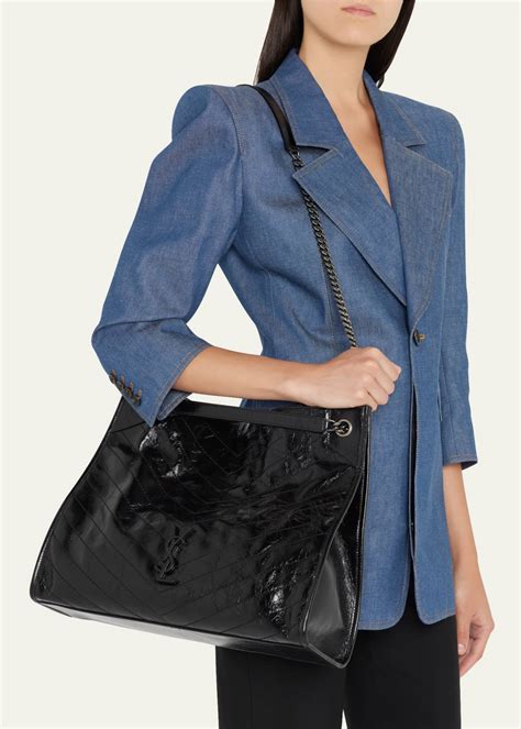 ysl tote shopper|ysl large leather shopper.